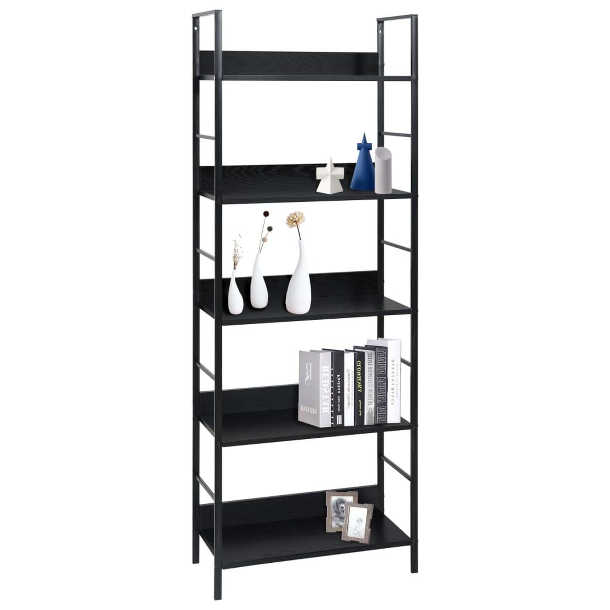 Voir la diapositive 2 : VIDAXL Bibliotheque a 5 niveaux noir 60x27,6x158,5cm bois d'ingenierie