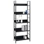Voir la diapositive 2 : VIDAXL Bibliotheque a 5 niveaux noir 60x27,6x158,5cm bois d'ingenierie