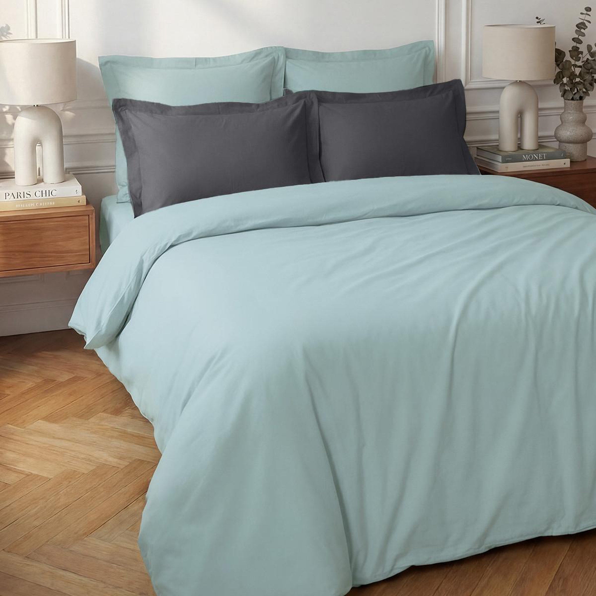 Voir la diapositive 4 : Sensei Maison Housse de couette en percale coton SOFT PERCALE