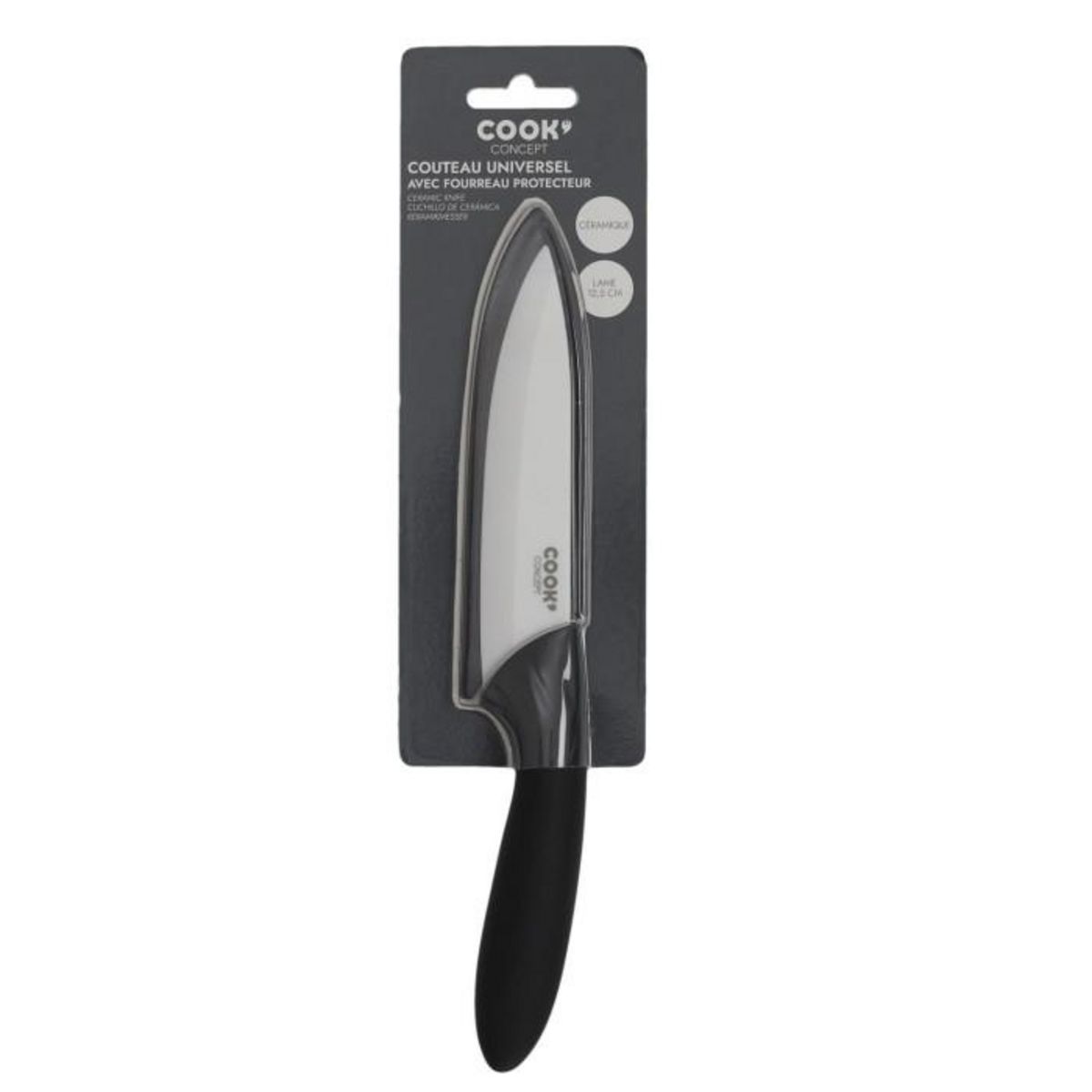 Paris Prix Couteau en Céramique  Manche Soft  23cm Noir