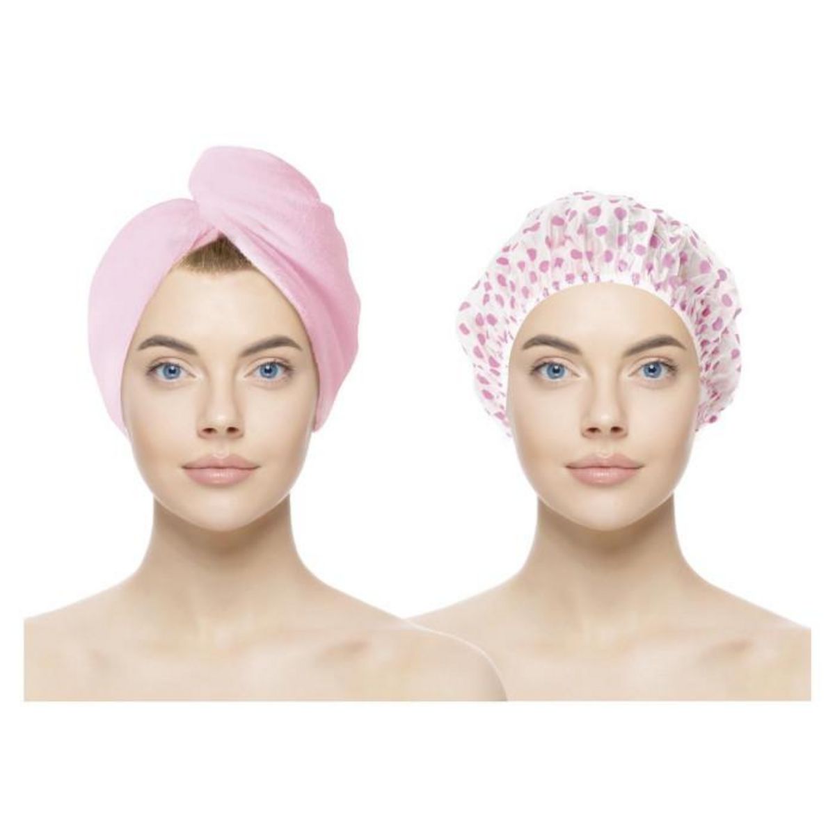 Paris Prix Kit Serviette & Charlotte  Cheveux  60cm Rose