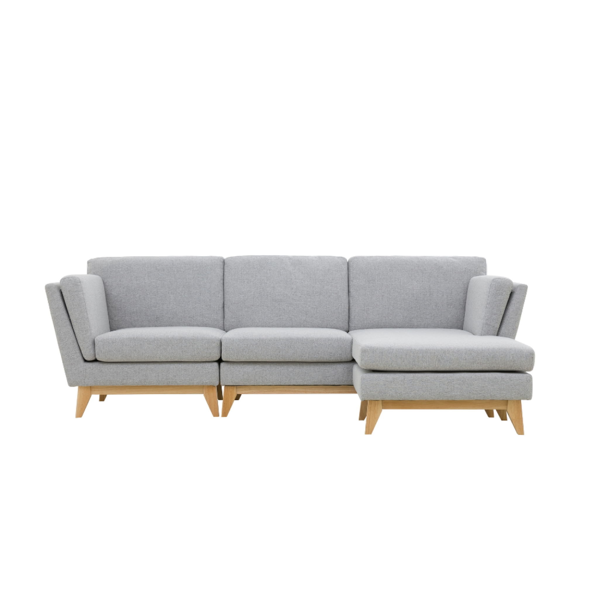 CONCEPT USINE Canapé d'angle réversible 4 places en tissu gris clair norden