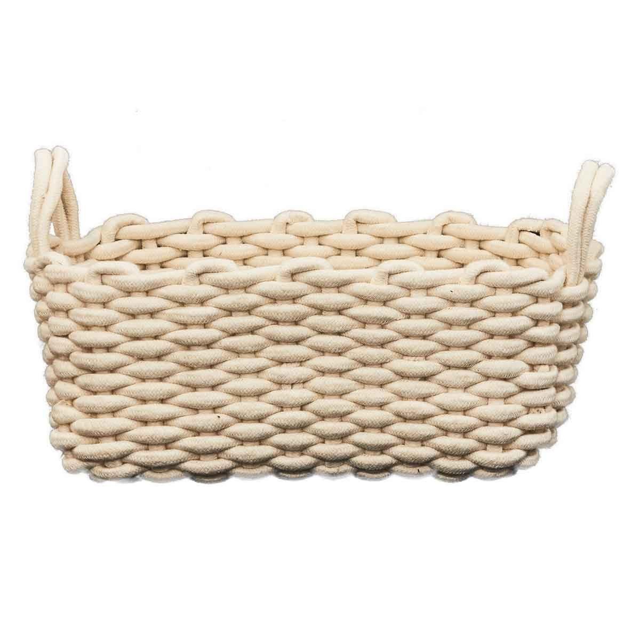 Voir la diapositive 2 : The Home Deco Factory Lot de 3 Paniers de Rangement  Tricot  45cm Blanc