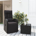 VIDAXL Ensemble de salon de jardin 2 pcs noir poly rotin et acier
