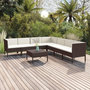 Voir la diapositive 1 : VIDAXL Salon de jardin 8 pcs avec coussins resine tressee marron