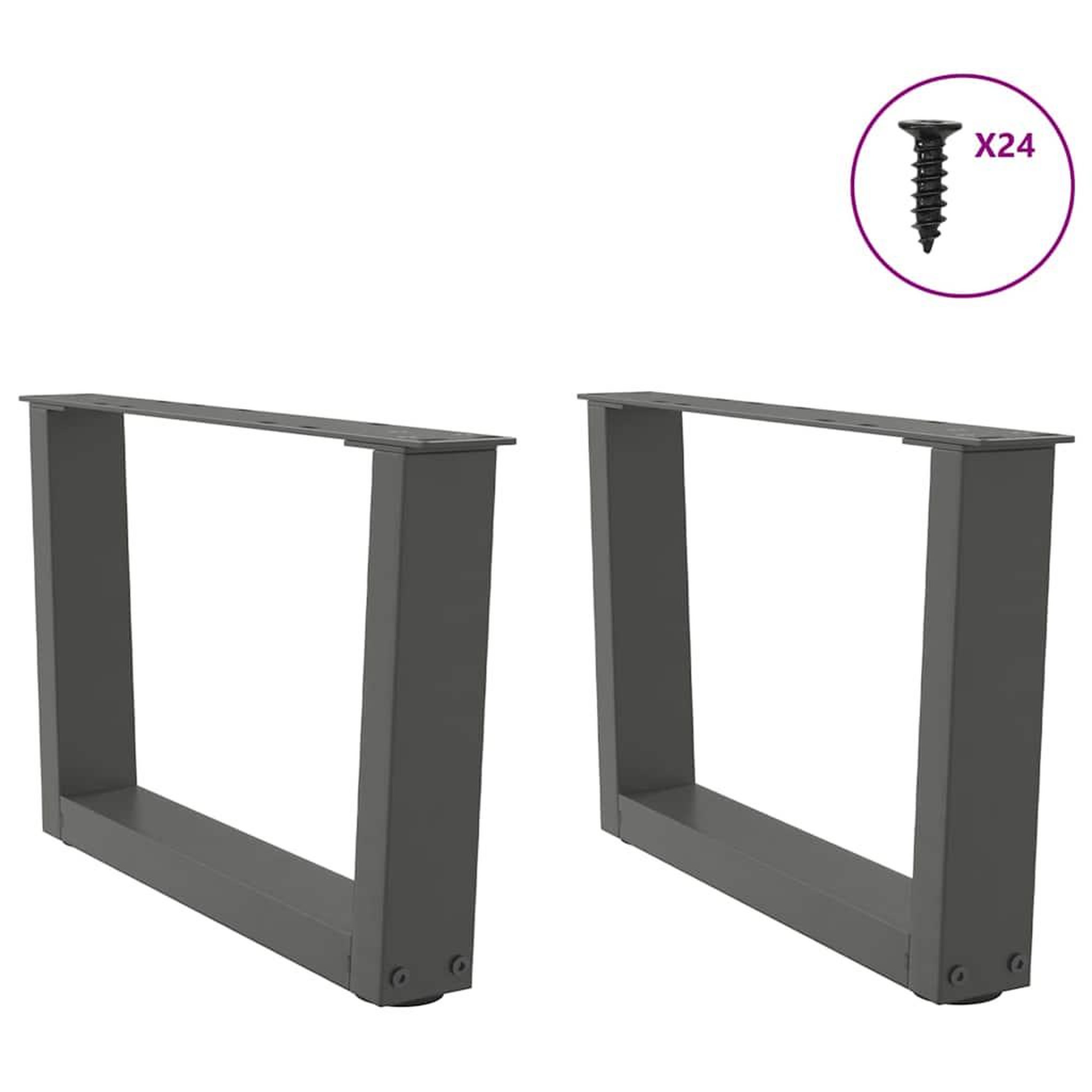 Voir la diapositive 3 : VIDAXL Pieds de table a manger forme V 2 pcs anthracite 60x(30-31,3)cm