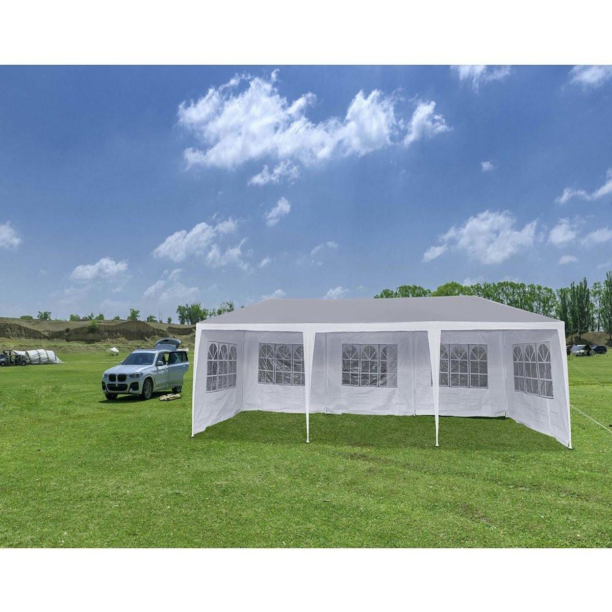 Habitat et Jardin Tente de réception  Carolina 9  - 24.39 m² - 3 x 9 m - Blanc