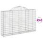 Voir la diapositive 2 : VIDAXL Paniers a gabions arques 40 pcs 200x30x120/140 cm Fer galvanise