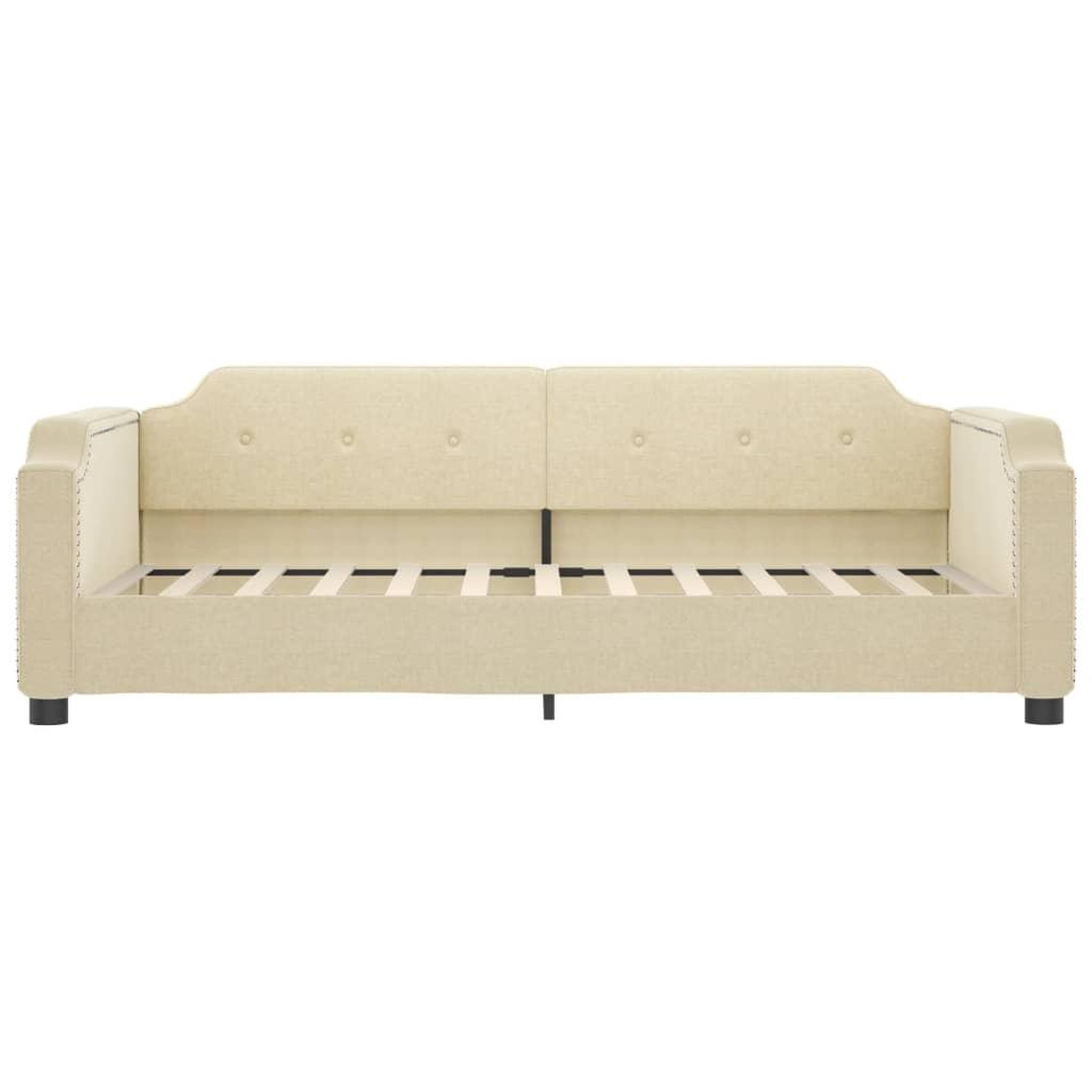 Voir la diapositive 4 : VIDAXL Lit de jour avec matelas creme 90x200 cm tissu