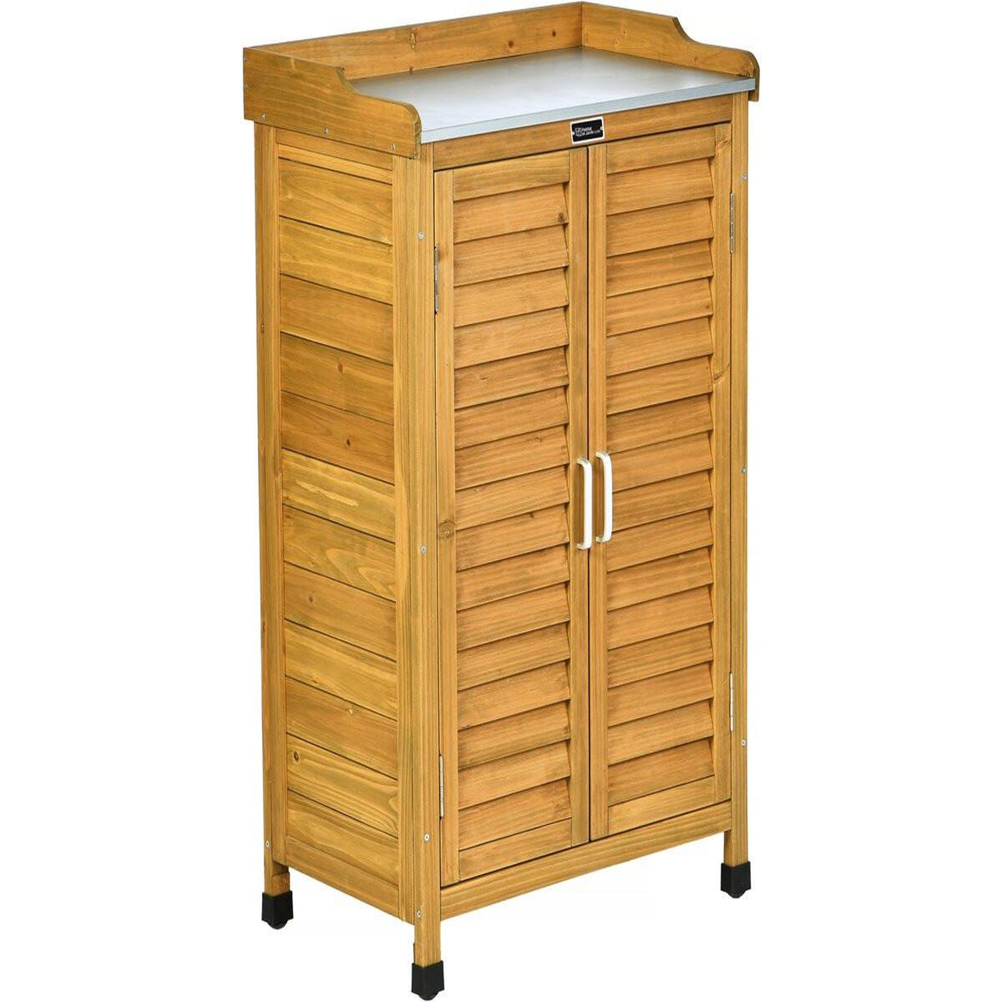 Habitat et Jardin Armoire de jardin en bois avec roulettes  alexia  - 66 x 41 x 101 cm - marron
