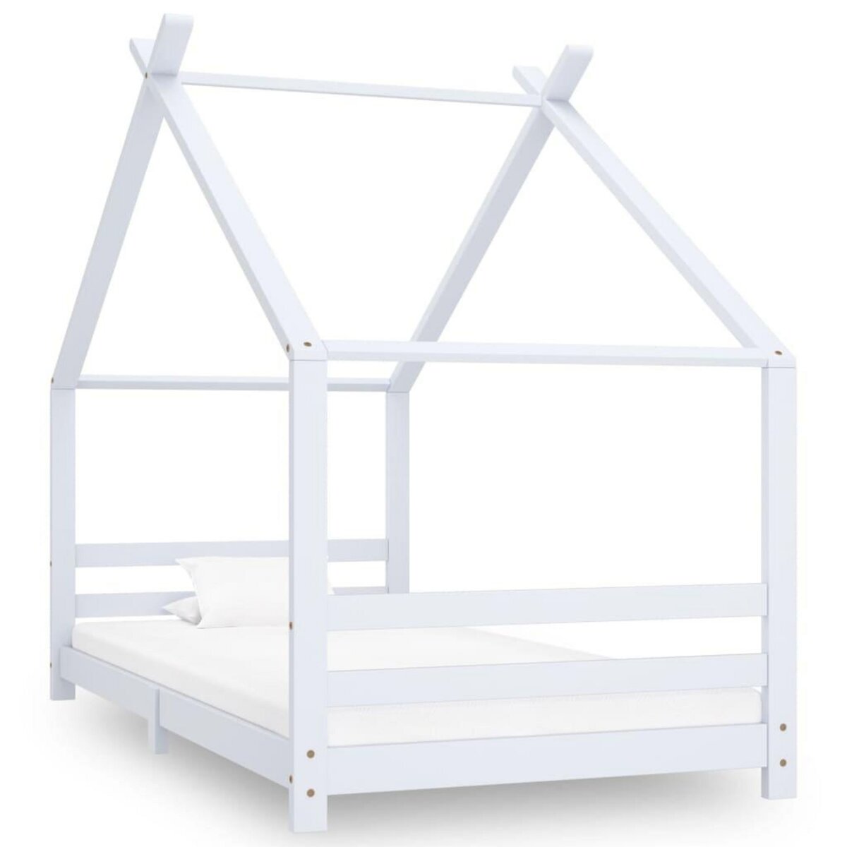 VIDAXL Cadre de lit d'enfant Blanc Bois de pin massif 90x200 cm