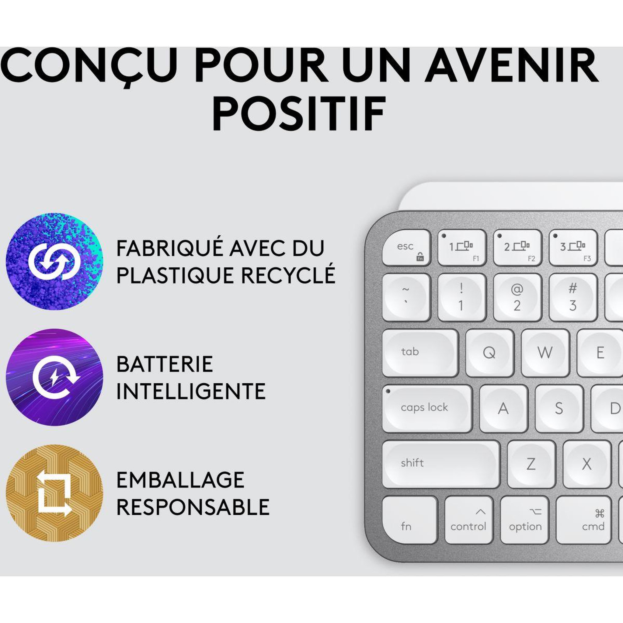 Voir la diapositive 5 : Logitech Clavier sans fil MX Keys mini pour Mac