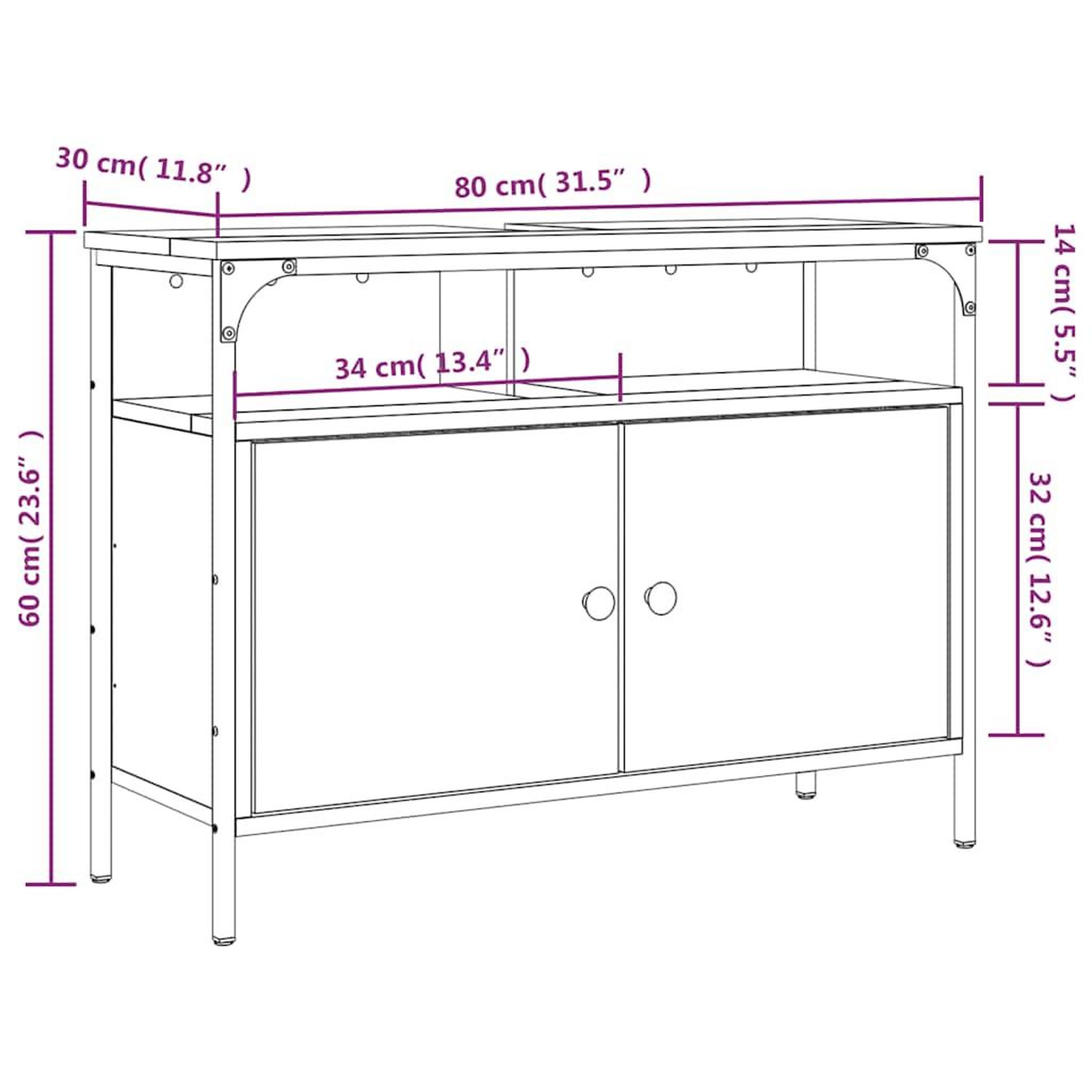 Voir la diapositive 6 : VIDAXL Armoire lavabo de salle de bain noir 80x30x60 cm