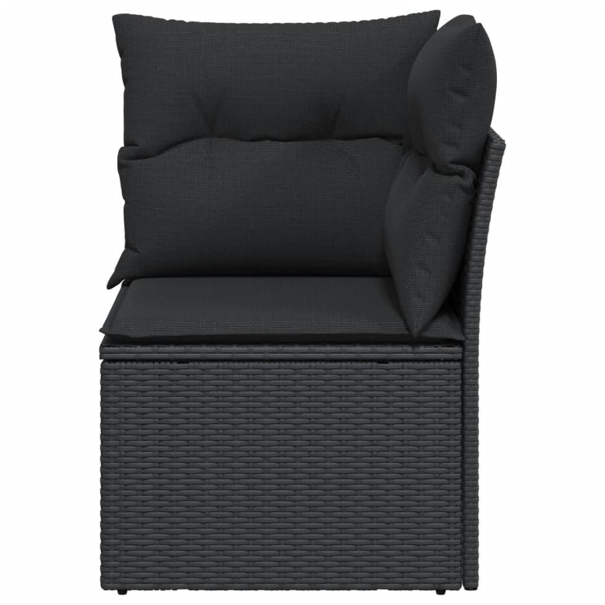 Voir la diapositive 4 : VIDAXL Canape d'angle de jardin avec coussins noir resine tressee
