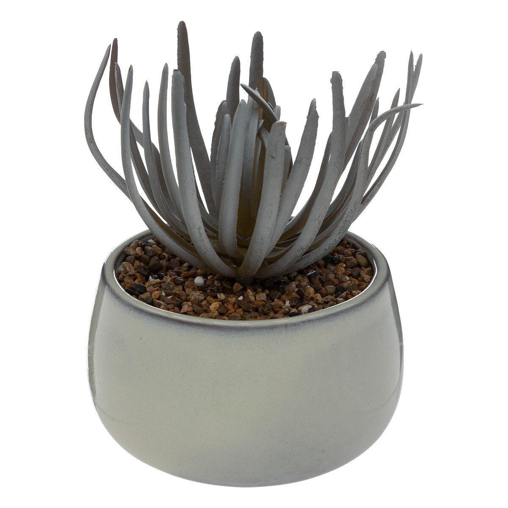 ATMOSPHERA Plante artificielle en pot  grès  18cm gris