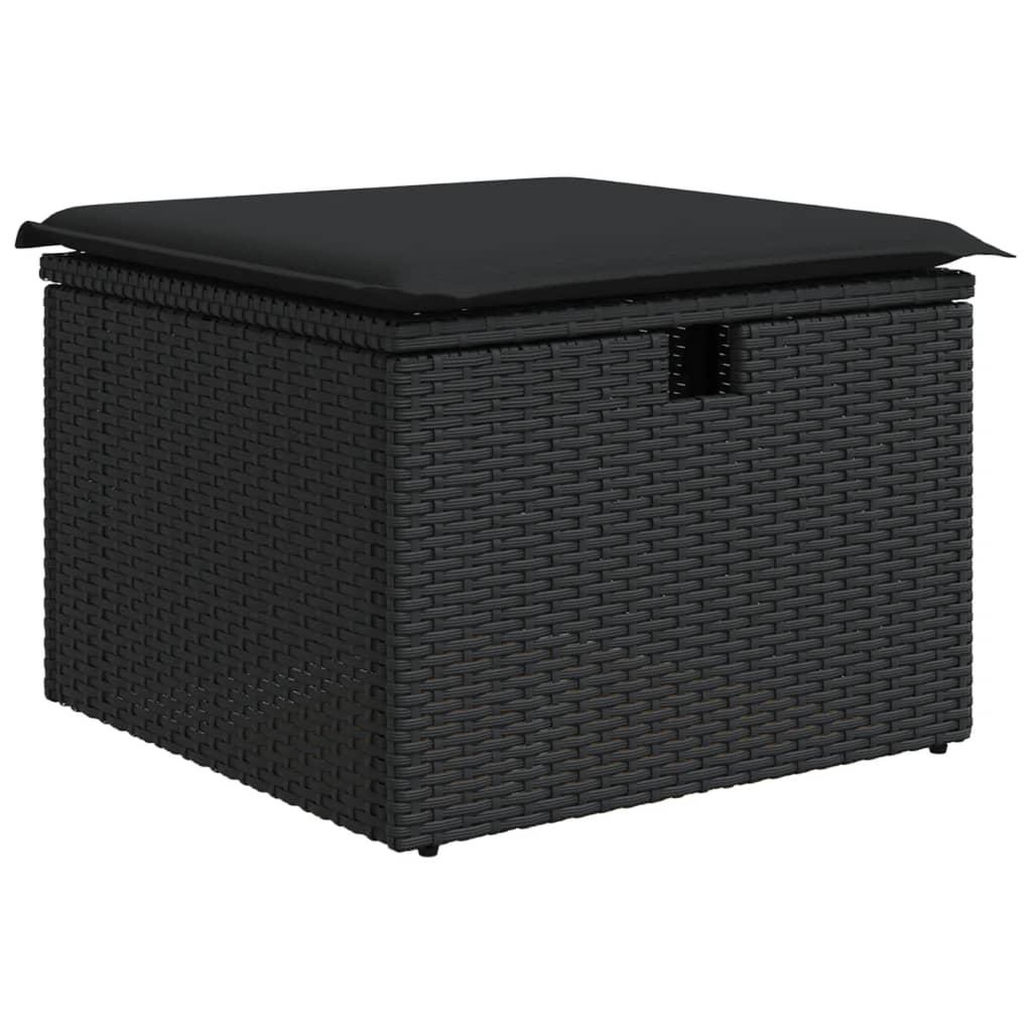 Voir la diapositive 5 : VIDAXL Salon de jardin 6 pcs avec coussins noir resine tressee