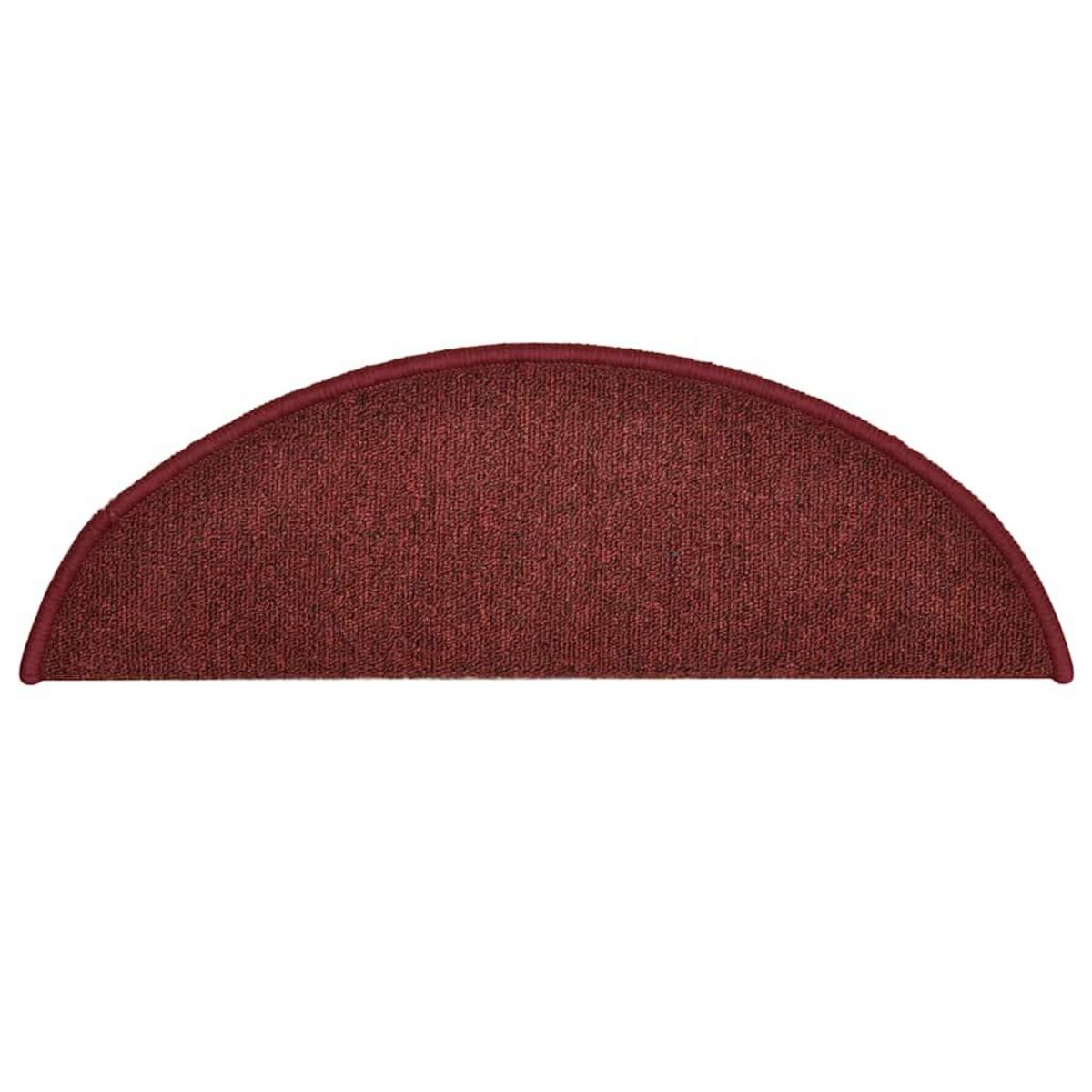 VIDAXL Tapis d'escalier 30 pcs rouge 56x17x3 cm