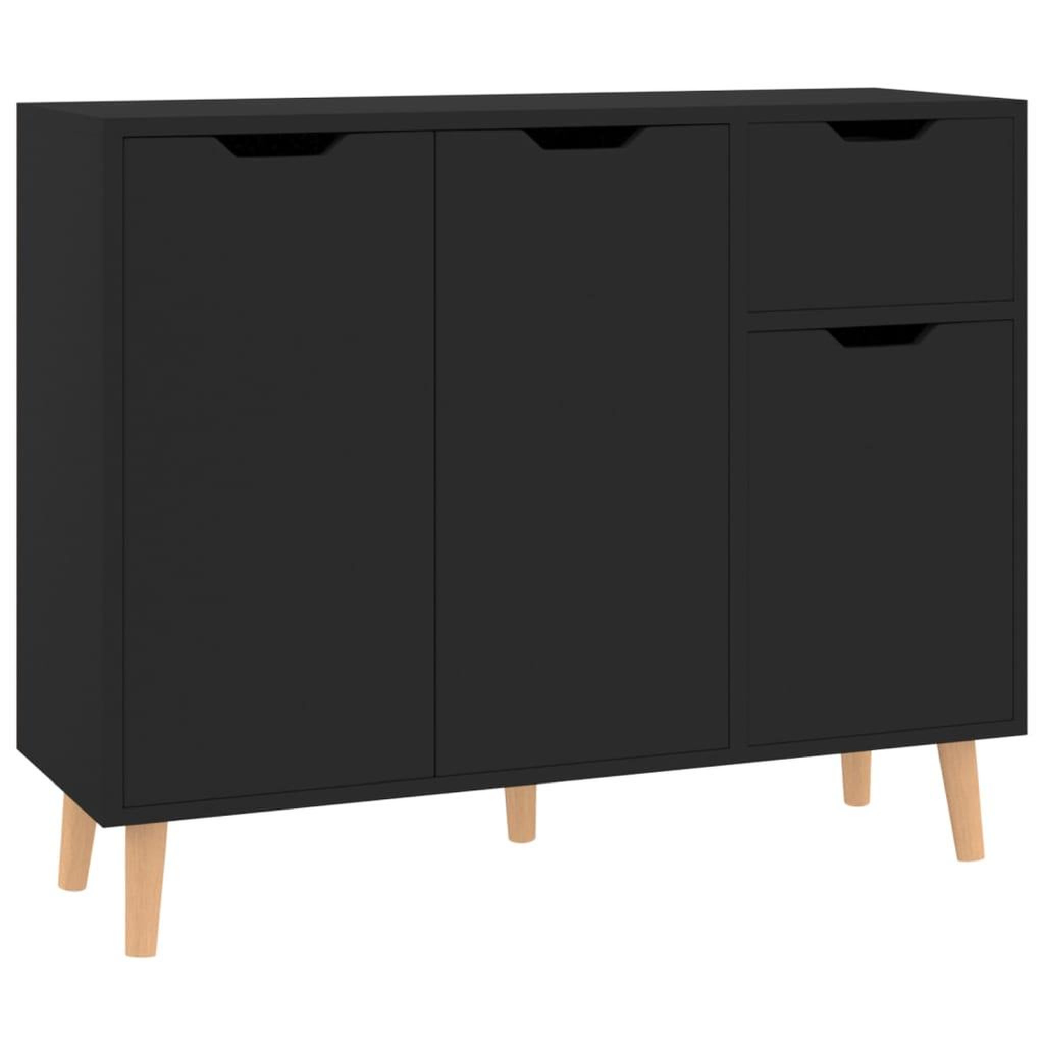 Voir la diapositive 2 : VIDAXL Buffet noir 90x30x72 cm bois d'ingenierie