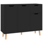 Voir la diapositive 2 : VIDAXL Buffet noir 90x30x72 cm bois d'ingenierie
