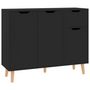 Voir la diapositive 2 : VIDAXL Buffet noir 90x30x72 cm bois d'ingenierie