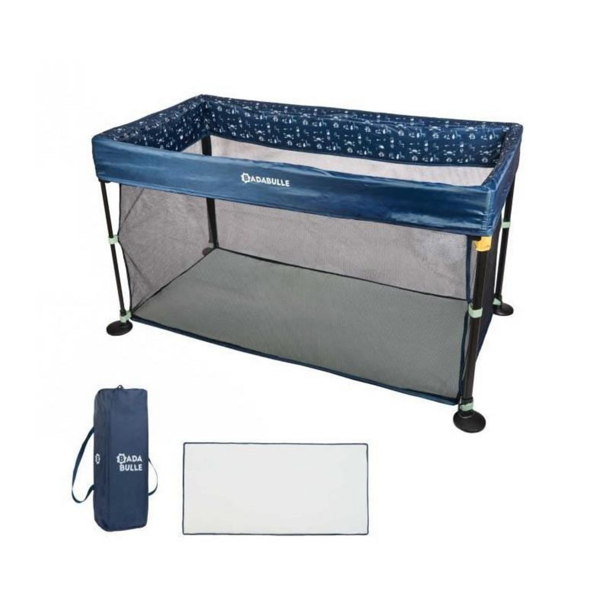 BADABULLE Badabulle Lit Parapluie Easy Clip - Facile a plier et déplier - Lit Léger et Compact avec Sac de transport inclus - Matelas in