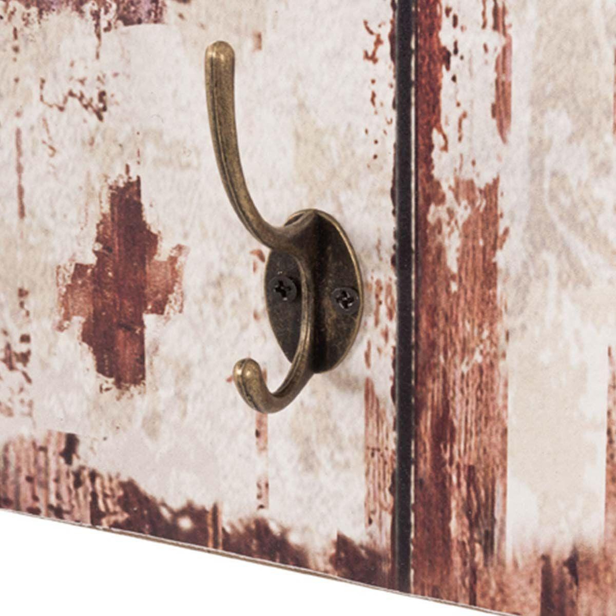 Voir la diapositive 2 : Paris Prix Patère murale 3 crochets  miroir  80cm marron