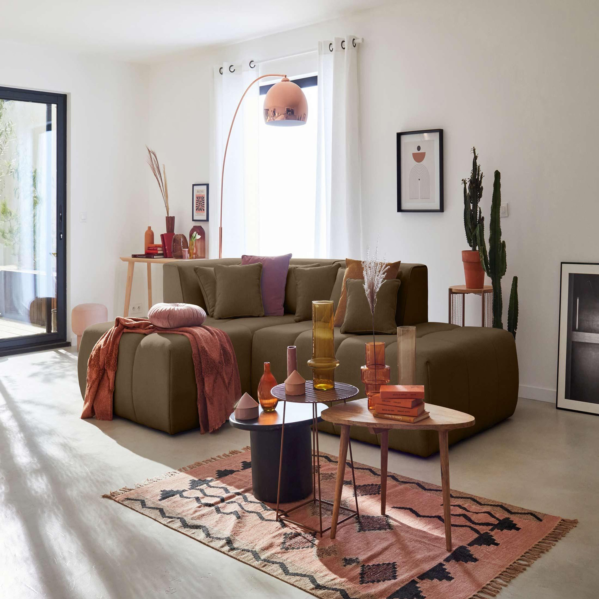 Voir la diapositive 1 : LISA DESIGN Caracas - canapé modulable d'angle gauche - 4 places - en tissu