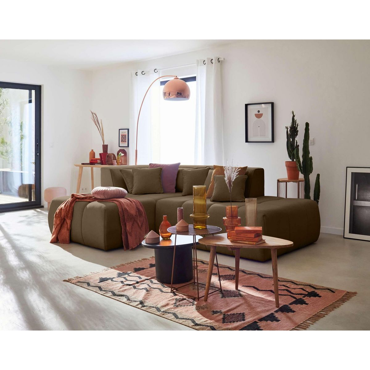 LISA DESIGN Caracas - canapé modulable d'angle gauche - 4 places - en tissu