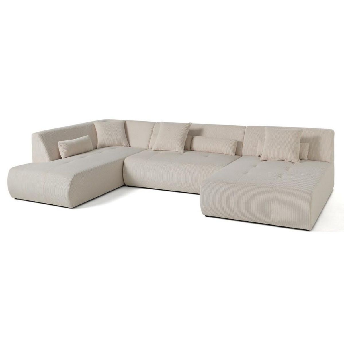 LISA DESIGN Onyx - canapé panoramique modulable d'angle gauche 7 places - en velours côtelé