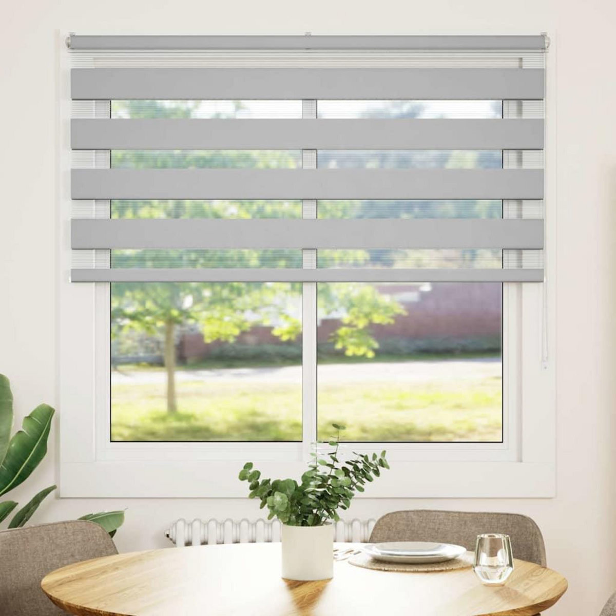 VIDAXL Store zebre gris clair largeur du tissu 140,9 cm polyester