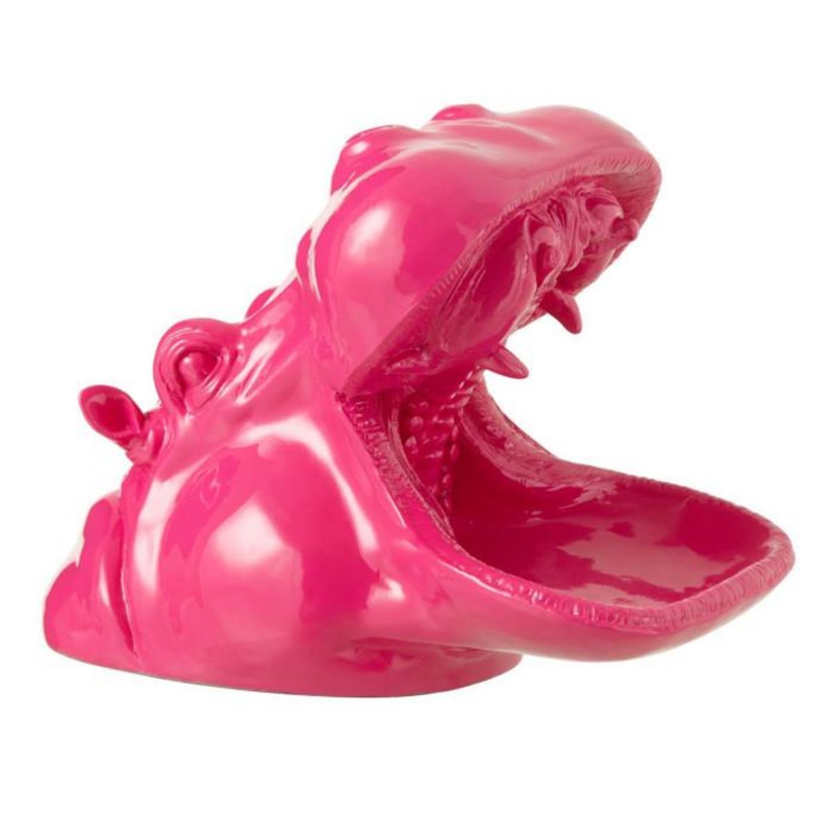 Paris Prix Statuette Déco  Tête d'Hippopotame  25cm Rose