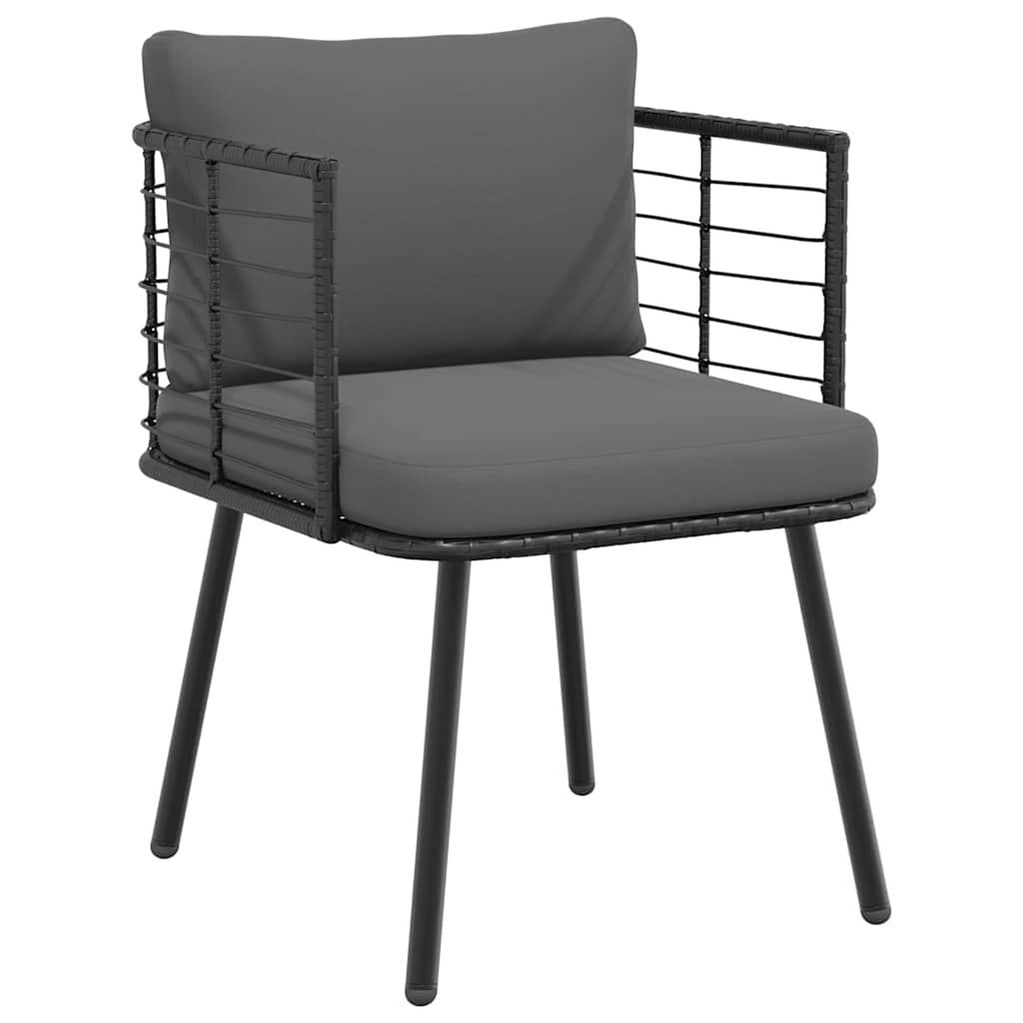 VIDAXL Chaise de jardin avec coussins noir resine tressee