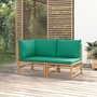 Voir la diapositive 1 : VIDAXL Salon de jardin 2 pcs avec coussins vert bambou