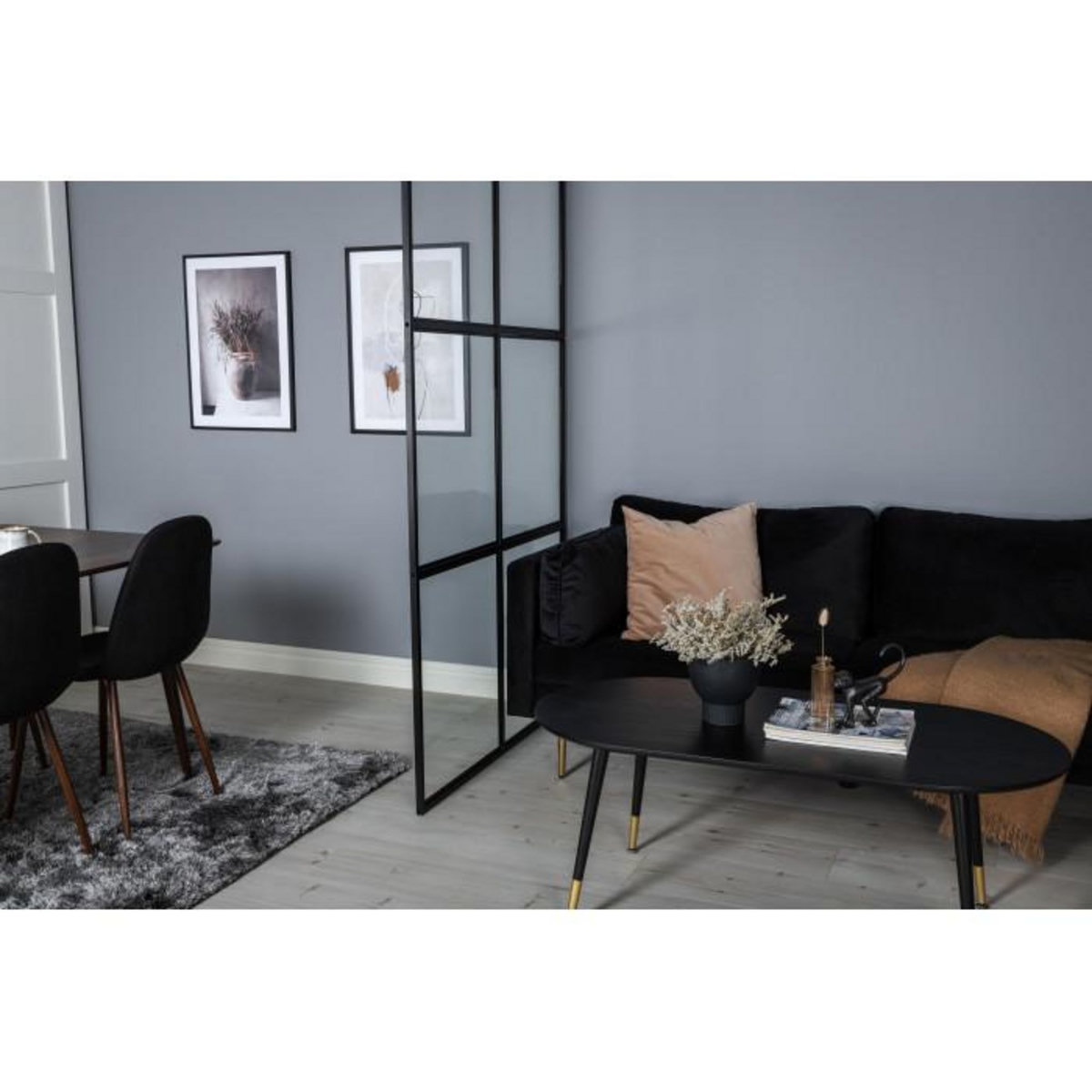 Paris Prix Cloison de Séparation  Leif  120x210cm Noir