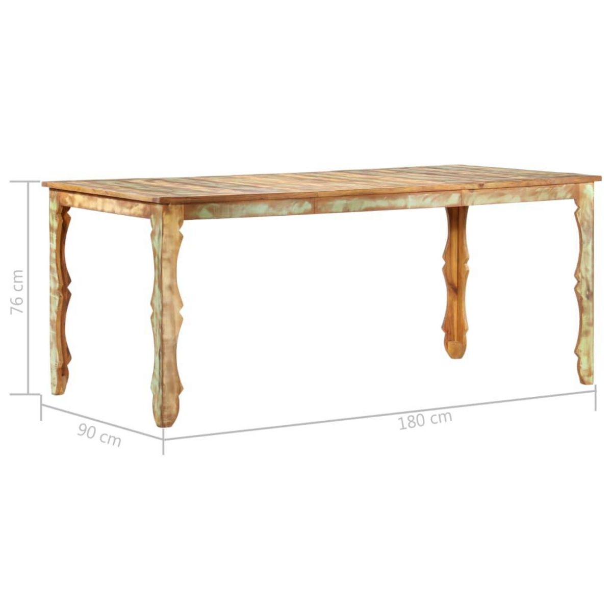 VIDAXL Table de salle a manger 180x90x76cm Bois de recuperation solide