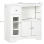 Voir la diapositive 3 : HOMCOM Buffet de cuisine meuble de rangement moderne avec porte en verre, tiroir, grande niche et étagères réglables, 80 x 30 x 82 cm, blanc