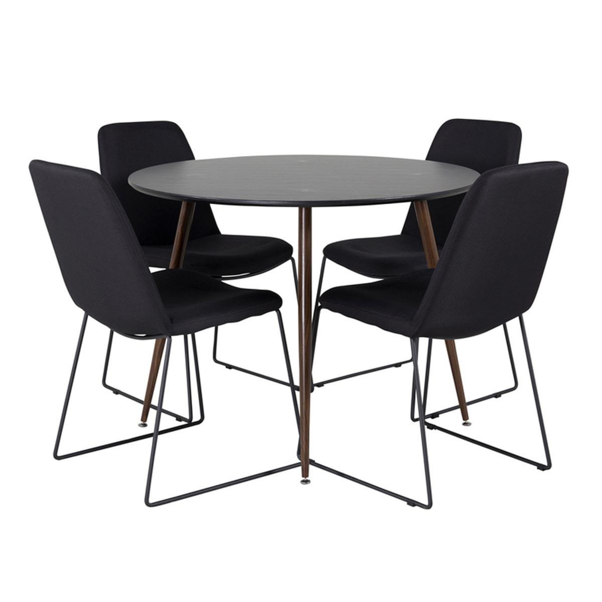 Paris Prix Ensemble table à manger & 4 chaises  plaza & muce  100cm noir