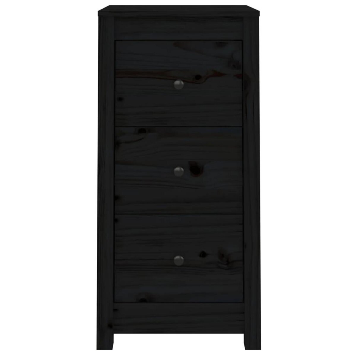 VIDAXL Buffets 2 pcs noir 40x35x80 cm bois massif de pin