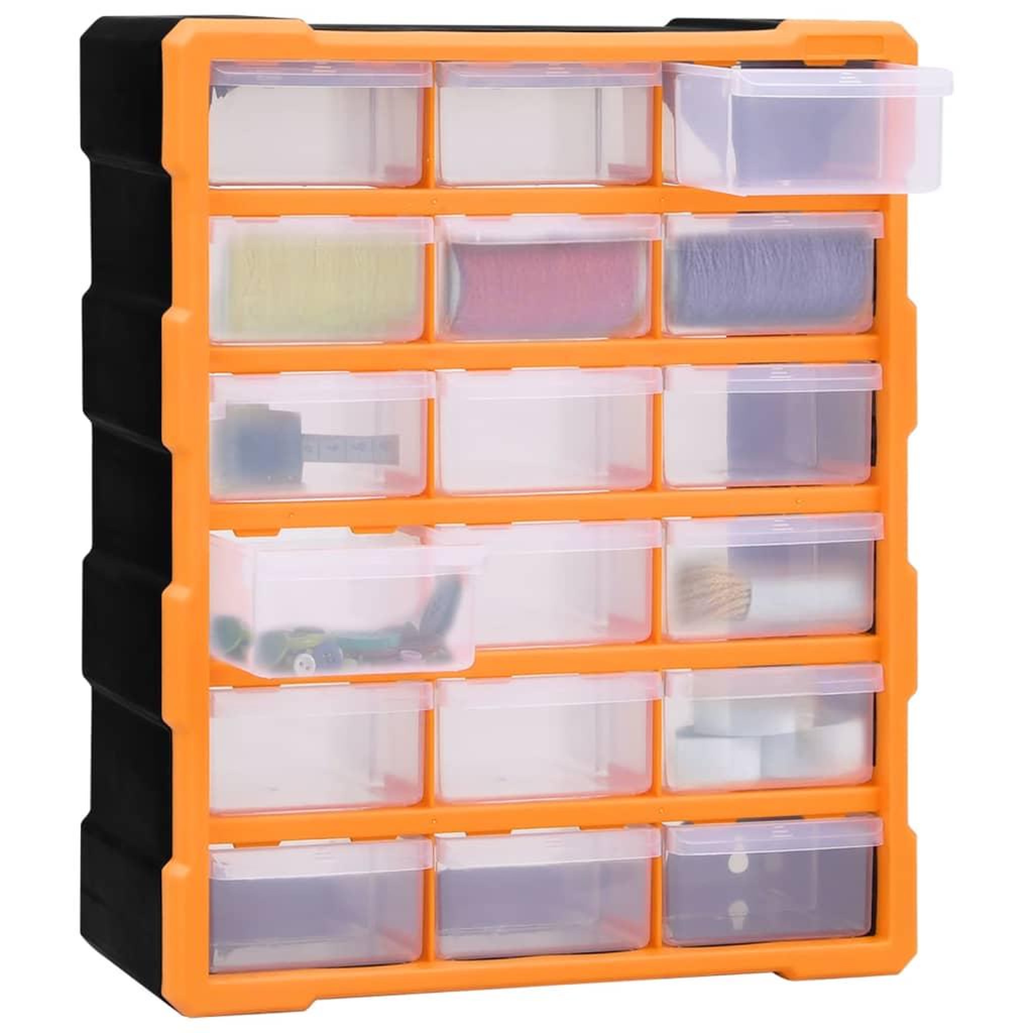 Voir la diapositive 3 : VIDAXL Organisateur multi-tiroirs avec 18 tiroirs centraux 38x16x47 cm