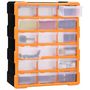 Voir la diapositive 3 : VIDAXL Organisateur multi-tiroirs avec 18 tiroirs centraux 38x16x47 cm