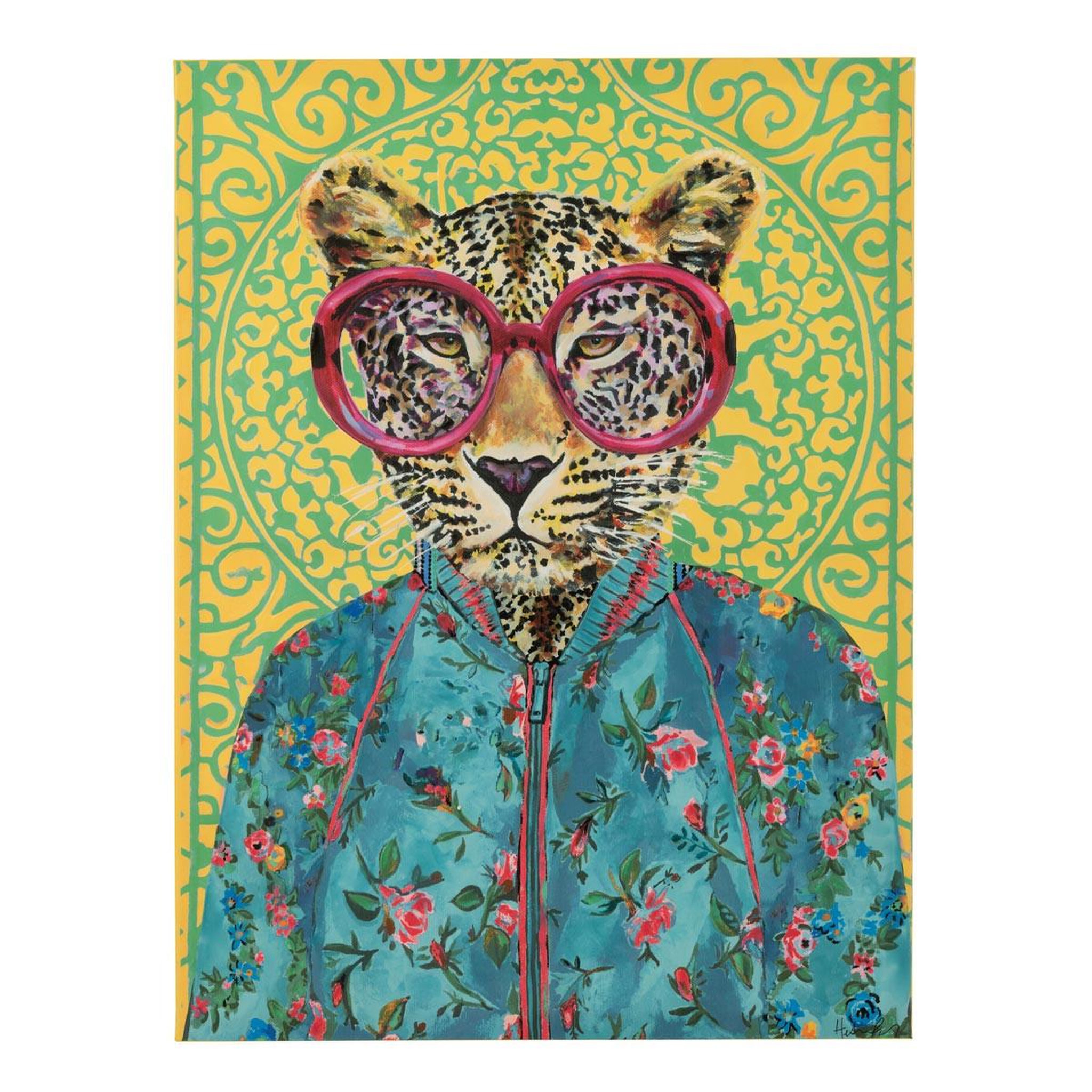 J-LINE Toile déco tigre  popart  75x100cm multicolore