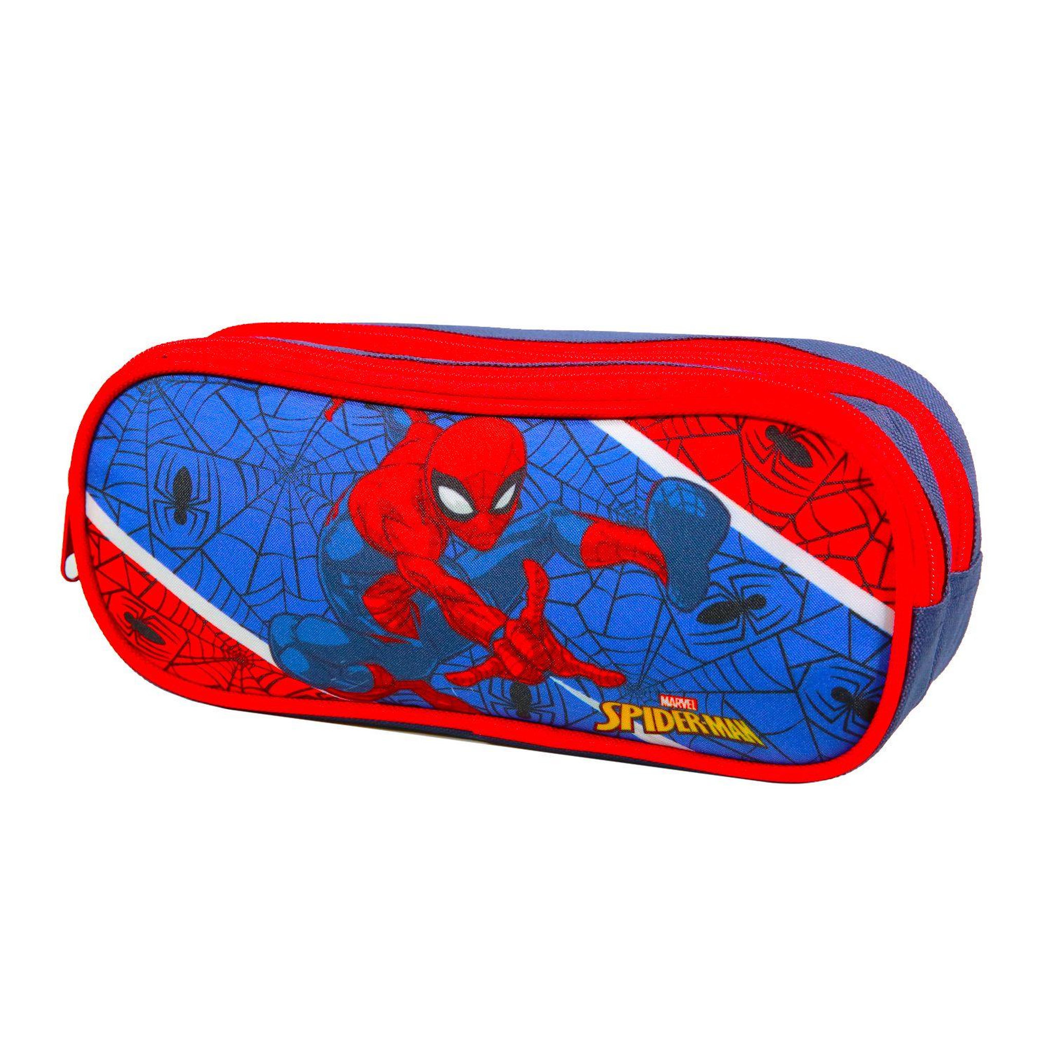 Voir la diapositive 2 : Bagtrotter BAGTROTTER Trousse scolaire 2 compartiments Spiderman Bleu