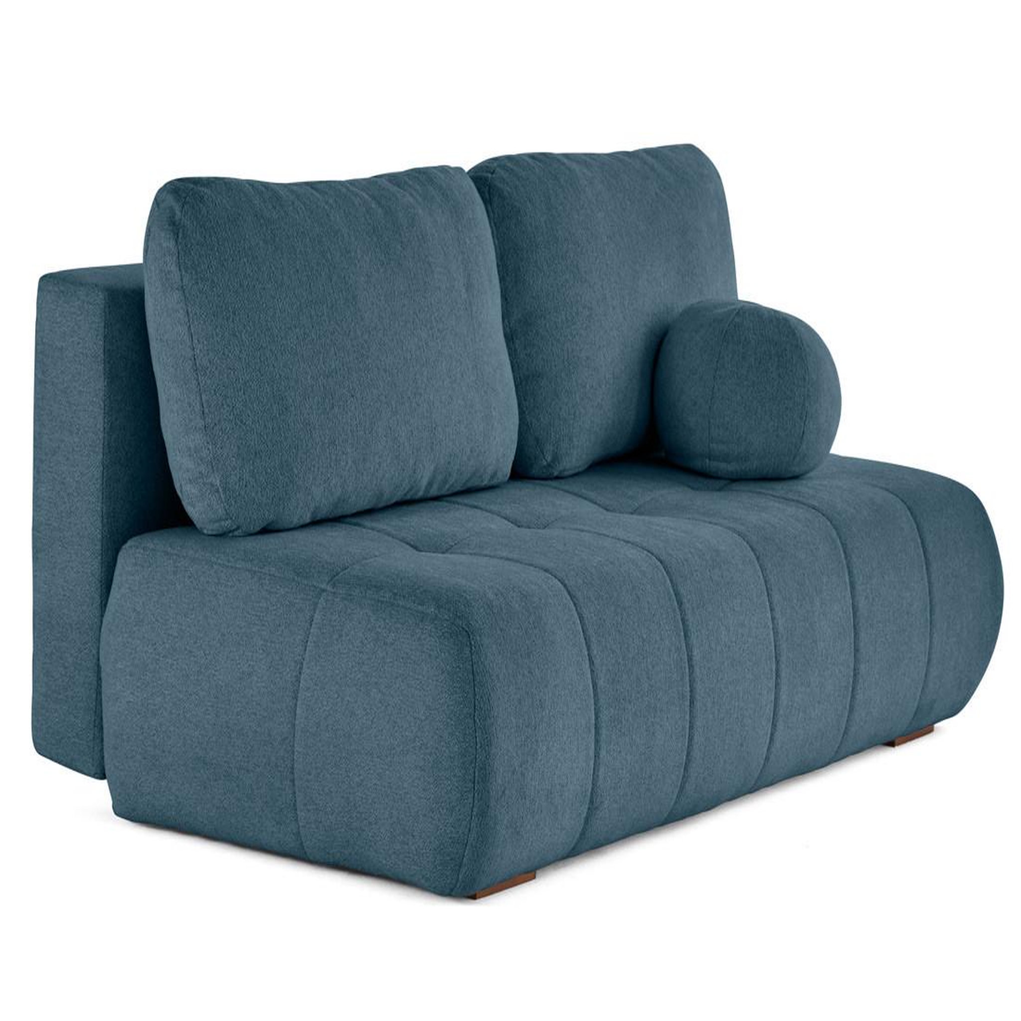 Voir la diapositive 4 : BEST MOBILIER Bowie - canapé 3 places convertible coffre + coussin rond inclus en tissu texturé