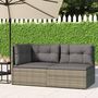 Voir la diapositive 1 : VIDAXL Salon de jardin 2 pcs avec coussins Gris Resine tressee