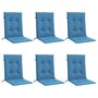 Voir la diapositive 3 : VIDAXL Coussins de chaise a dossier bas lot de 6 bleu melange tissu