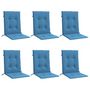 Voir la diapositive 3 : VIDAXL Coussins de chaise a dossier bas lot de 6 bleu melange tissu