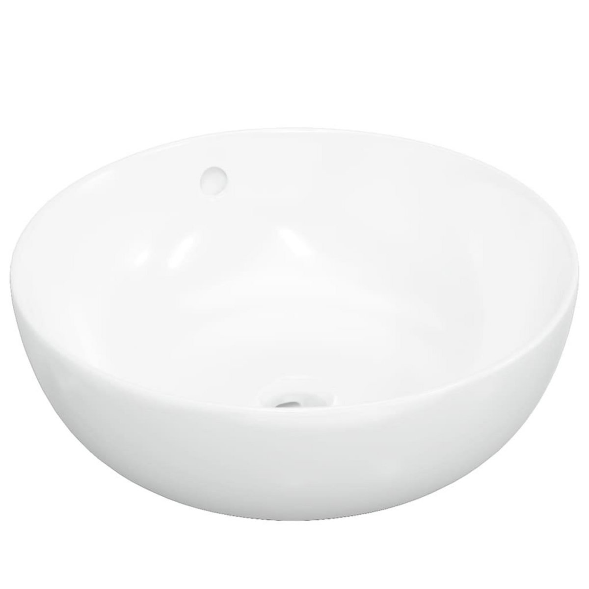 VIDAXL Lavabo blanc 44x17 cm ceramique rond