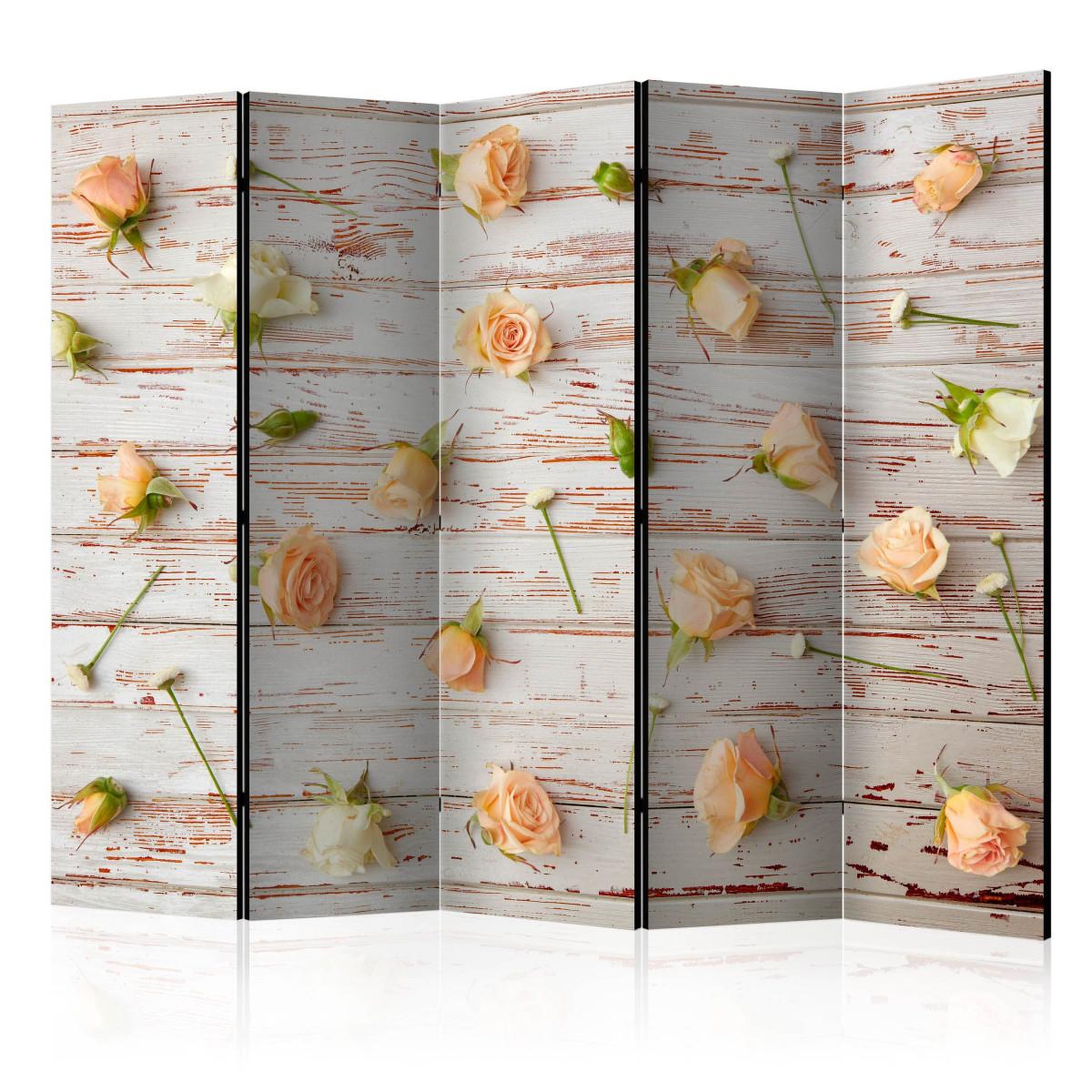 Paris Prix Paravent 5 volets  wood & roses  172x225cm