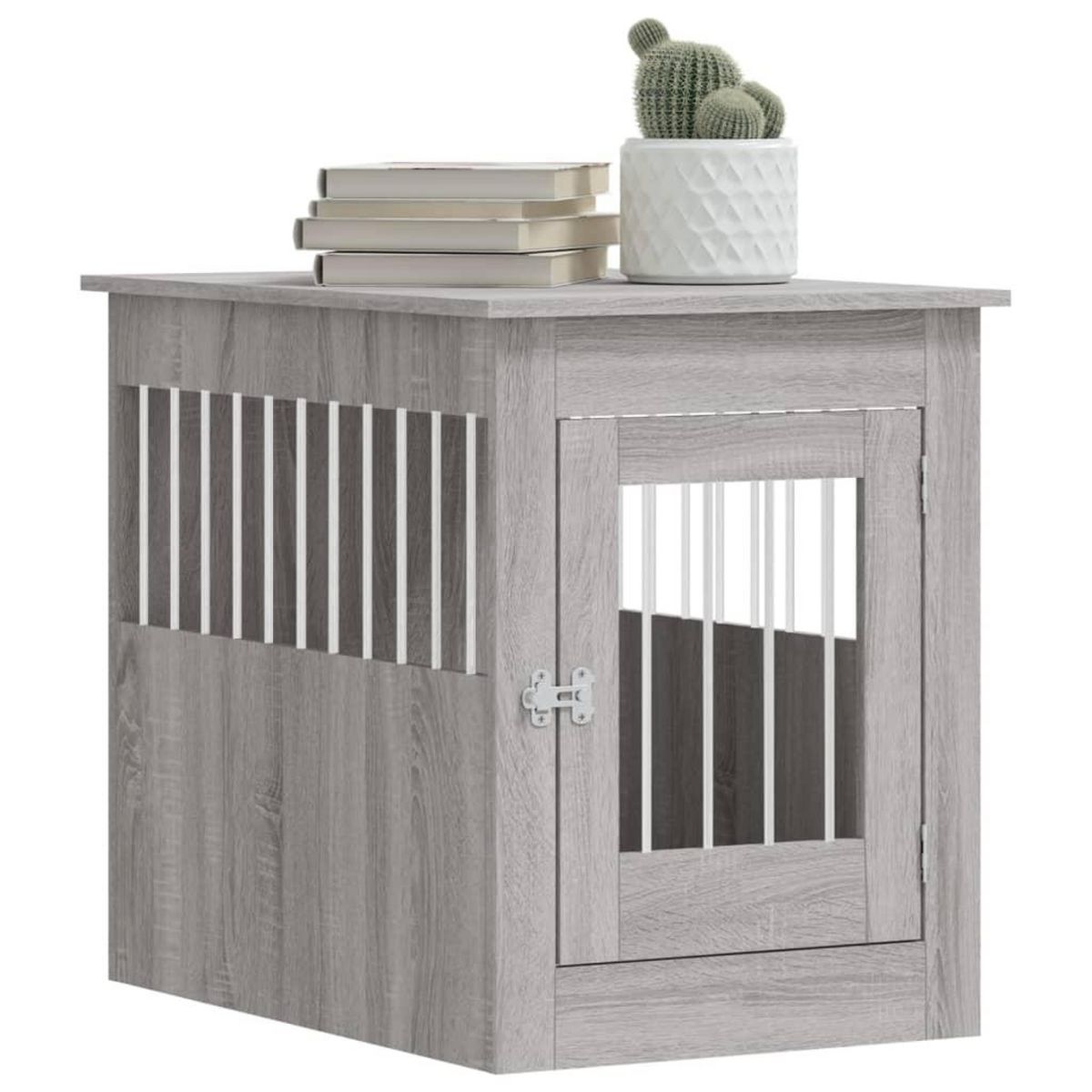 VIDAXL Meuble de cage pour chiens sonoma gris 55x80x68 cm