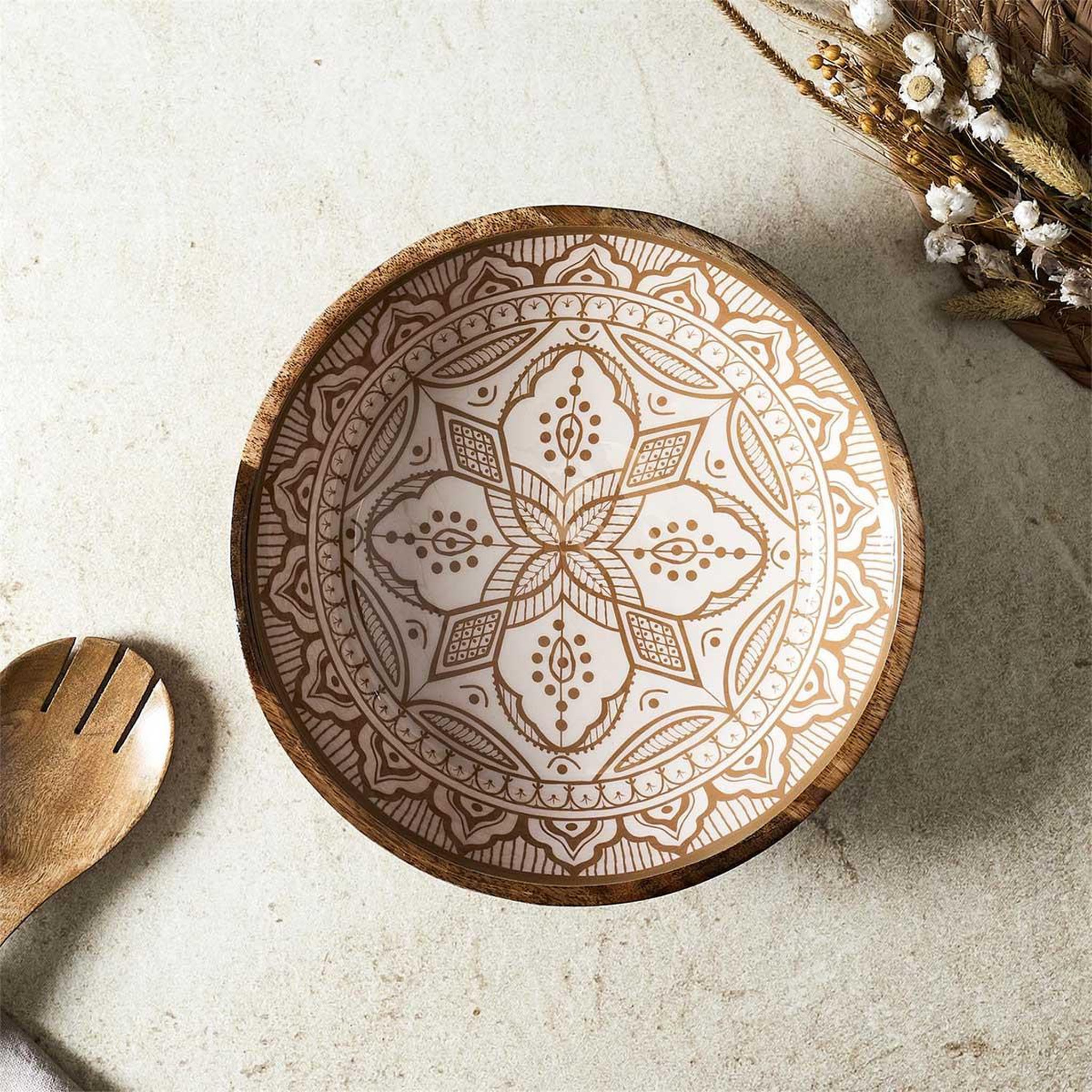 Voir la diapositive 4 : The Home Deco Factory Saladier en Bois  Dune  28cm Terracotta